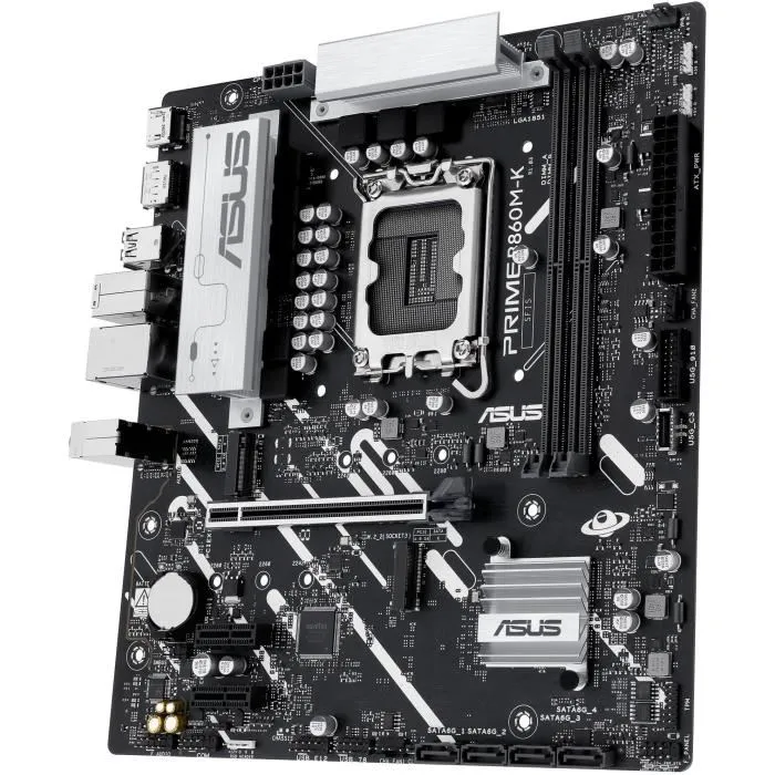 ASUS PRIME B860M-K - Carte mère micro ATX Intel B860 Socket LGA 1851, DDR5, M.2, SATA III, 2.5 GbE, pour Intel Core Ultra 2