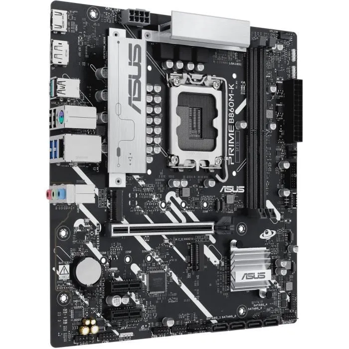 ASUS PRIME B860M-K - Carte mère micro ATX Intel B860 Socket LGA 1851, DDR5, M.2, SATA III, 2.5 GbE, pour Intel Core Ultra 2