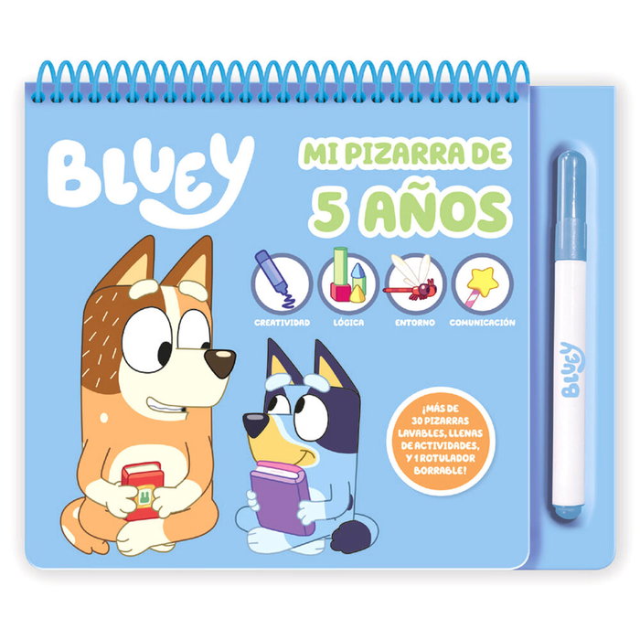 MOOSE - Pizarra Actividades Bluey, 5 Ans, Version Espagnol, 27.5x22.5cm, 32 Pages MOOSE - Pizarra Actividades Bluey, 5 Ans, Version Espagnol, 27.5x22.5cm, 32 Pages