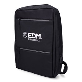 EDM Sac à dos de bureau noir avec connexion USB
