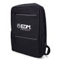 Edm Mochila de oficina noire Pierre Delone avec port USB pour Power Bank, porte-bouteille, 32x42x12 cm