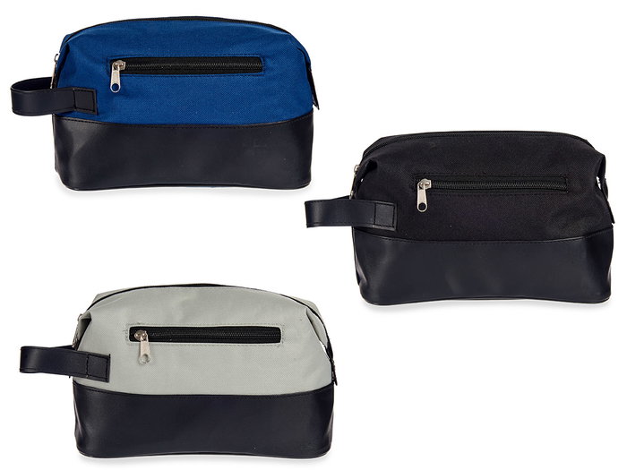 Berilo Nécessaire de voyage avec fermeture éclair cuir synthétique 30x15x11 cm couleurs assorties (Set de 12)