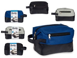 BERILO Lot de 3 trousses de toilette avec fermeture éclair - Couleurs sombres