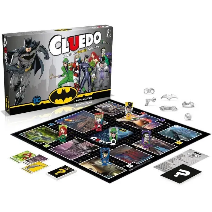 Winning Moves - CLUEDO Batman - Jeu de Société - Enquête sur l'Enlèvement du Commissaire Gordon - 2 à 6 Joueurs - A Partir de 8 Ans