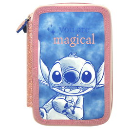 KIDS LICENSING Trousse Stitch Disney Triple - Lot de 3 trousses, dimensions 14 x 20 x 5 cm