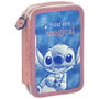 KIDS LICENSING Trousse Stitch Disney Triple - Lot de 3 trousses, dimensions 14 x 20 x 5 cm