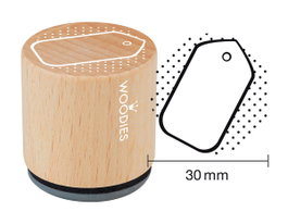 Woodies Sello de madera y caucho etiqueta diam. 33x30mm