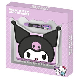 KARACTERMANIA - Journal avec Stylo Kuromi Hello Kitty and Friends - Agenda Carnet de Note
