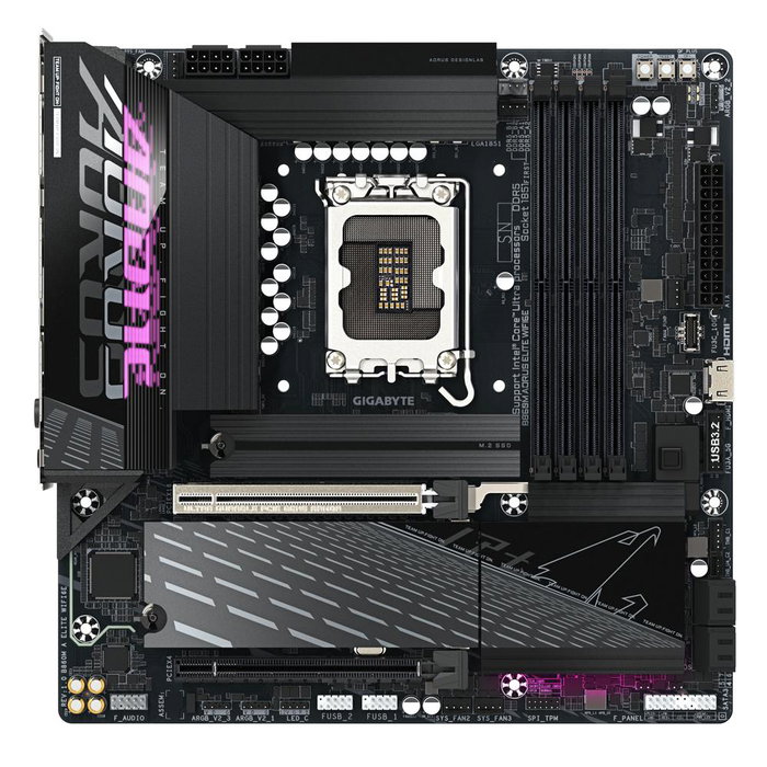 Gigabyte B860M Aorus Elite Carte mère Micro ATX Socket LGA 1851 DDR5 WiFi 6E Bluetooth 5.3 USB4 HDMI 2.1