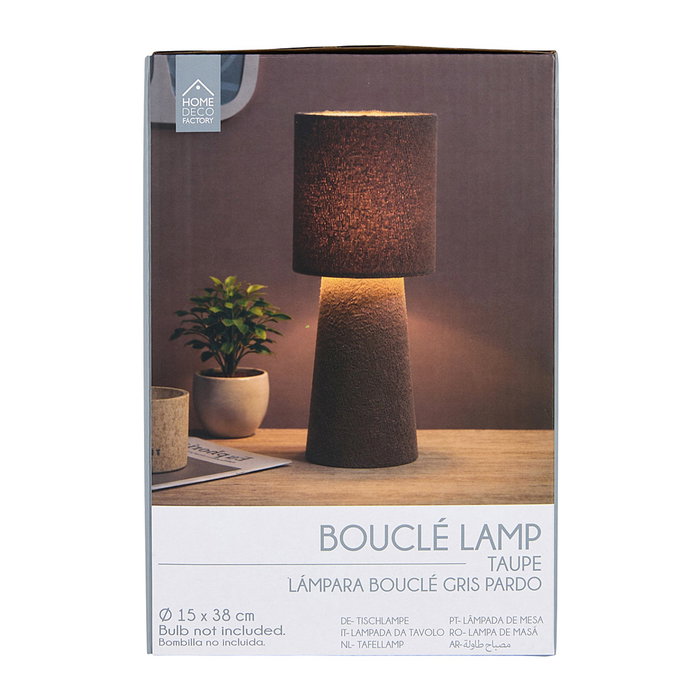 Home Deco Factory Lampe Bouclé Taupé H.38 cm Home Deco Factory Lampe Bouclé Taupé H.38 cm