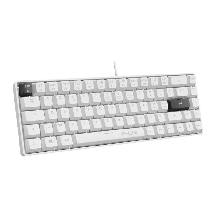The G-Lab KEYZ HYDROGEN Clavier Gamer 60% Blanc The G-Lab KEYZ HYDROGEN Clavier Gamer 60% Blanc