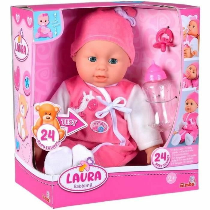 Simba Poupée Bébé Laura Parlante - 38cm Simba Poupée Bébé Laura Parlante - 38cm