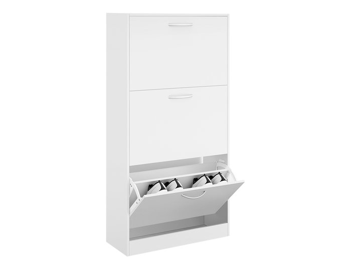 Giftdecor Meuble à chaussures en bois 3 étagères blanc 60x116x24 cm