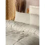 Parure de lit 140x200cm avec 1 taie d'oreiller 60x60cm - 100% coton renforcé - Imprimé carreaux crème - Ensemble housse de couette