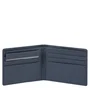 Piquadro Akron Portefeuille en cuir homme avec porte-documents détachable - Bleu