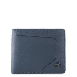 Piquadro Akron Portefeuille en cuir homme avec porte-documents détachable - Bleu