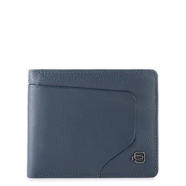 Piquadro Akron Portefeuille en cuir homme avec porte-documents détachable - Bleu