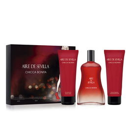 Aire Sevilla CHICCA BONITA Eau de Toilette Femme 100ml, Gel Douche 100ml, Crème Hydratante 100ml Set 3 pcs