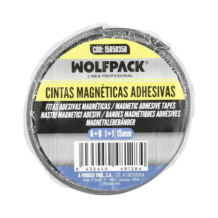 WOLFPACK LINEA PROFESIONAL Cinta Magnética Adhesiva A+B 1+1m 15mm WOLFPACK LINEA PROFESIONAL Cinta Magnética Adhesiva A+B 1+1m 15mm
