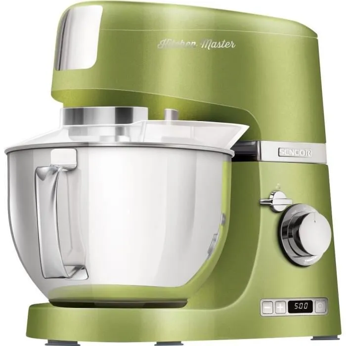 Sencor STM 7870GG Robot Pâtissier 1000 W, Bol Inox 4.5 L, 8 Vitesses, Éclairage LED, Pour Pétrir, Fouetter, Mélanger