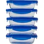 Pyrex Lot de 5 lunch boxes Cook & Go rectangulaires en verre 0,8 L - Couvercle hermétique - Résistantes aux chocs thermiques (-40°C à 350°C) - Sans BPA