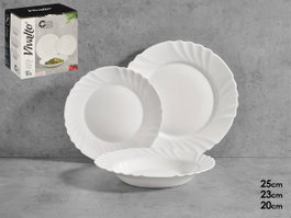 Vivalto Set Vajilla Relieve Opal 18 pièces blanc 26x26x19 cm (Set de 2)