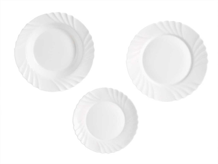 Vivalto Set Vajilla Relieve Opal 18 pièces blanc 26x26x19 cm (Set de 2)