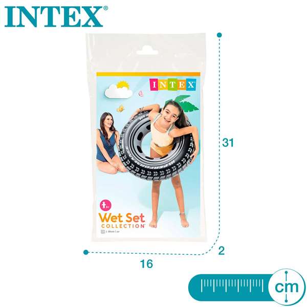 Intex - Flotteur en forme de pneu 91 cm, pour enfant de +9 ans, en PVC - 100%