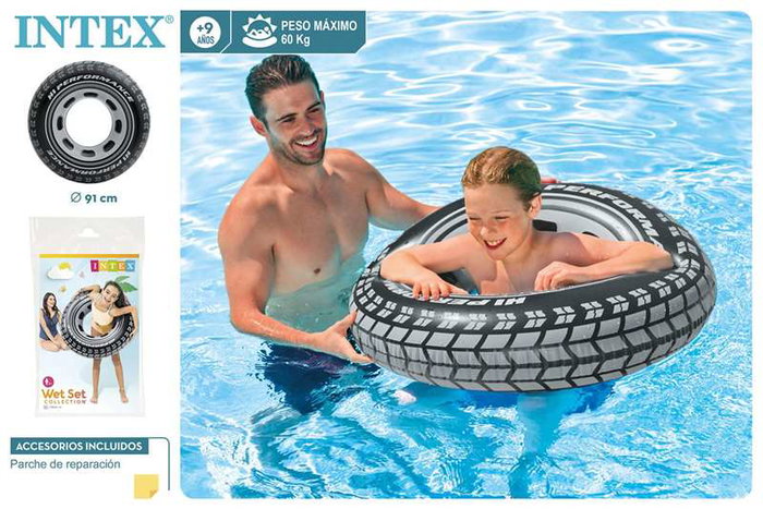 Intex - Flotteur en forme de pneu 91 cm, pour enfant de +9 ans, en PVC - 100%