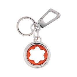 Montblanc MB131105 Porte-clés avec emblème rotatif et étui en cuir orange