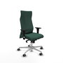 Piqueras Y Crespo Fauteuil Albacete Vert Bouteille avec Mécanisme Synchrone et Base Aluminium