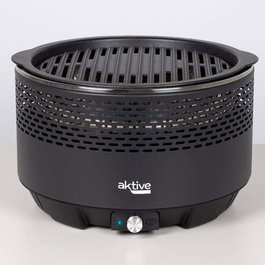 Color Baby Barbecue circulaire sans fumée noir Aktive D34 cm - Gril en acier inoxydable pour enfants, pile AA