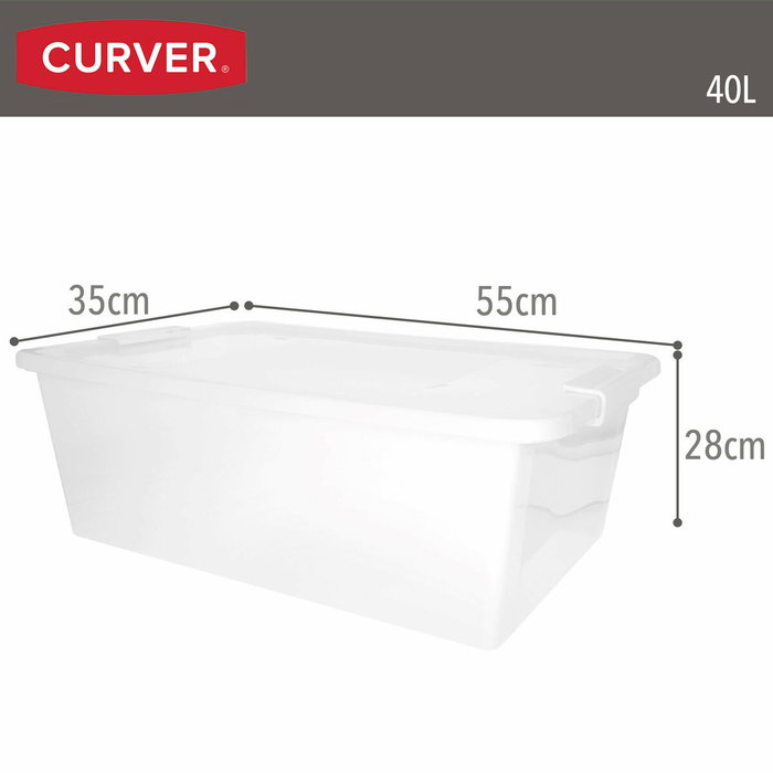 Boîte de rangement avec couvercle Curver Blanc Plastique 40 L 55 x 28 x 35 cm (5 Unités)