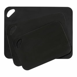 Wenko Jeu de 3 planches à découper noires en plastique
