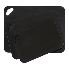 Wenko Lot de 3 planches à découper flexibles antidérapantes noir 38x29cm / 33,5x24cm / 28x18cm