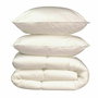 Microfibre - Pack Linge de Lit 1 Couette Chaude 240x260 cm + 2 Oreillers 60x60 cm - Blanc