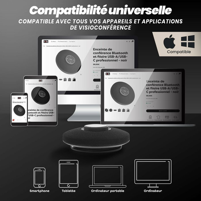 Haut-parleurs bluetooth portables T'NB CFSPEAKERBT Noir