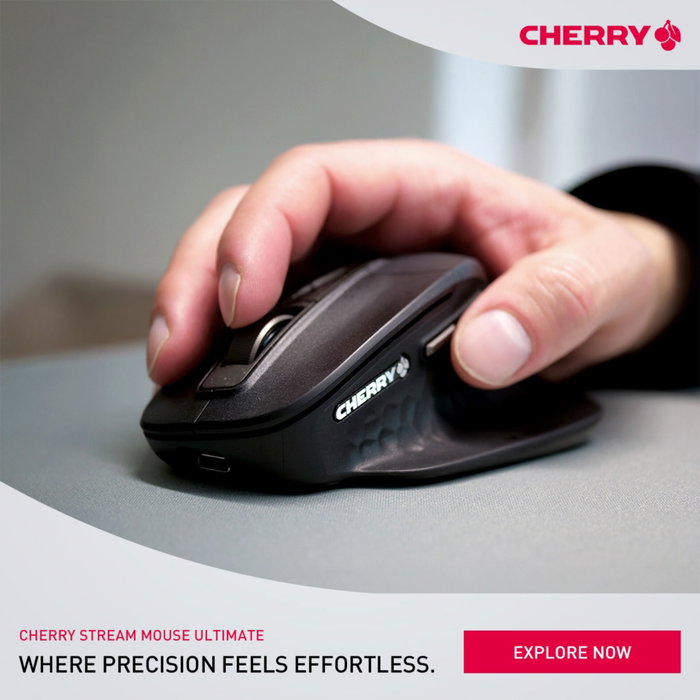 Cherry Stream Mouse Ultimate LED Display, 7 Boutons, Noir