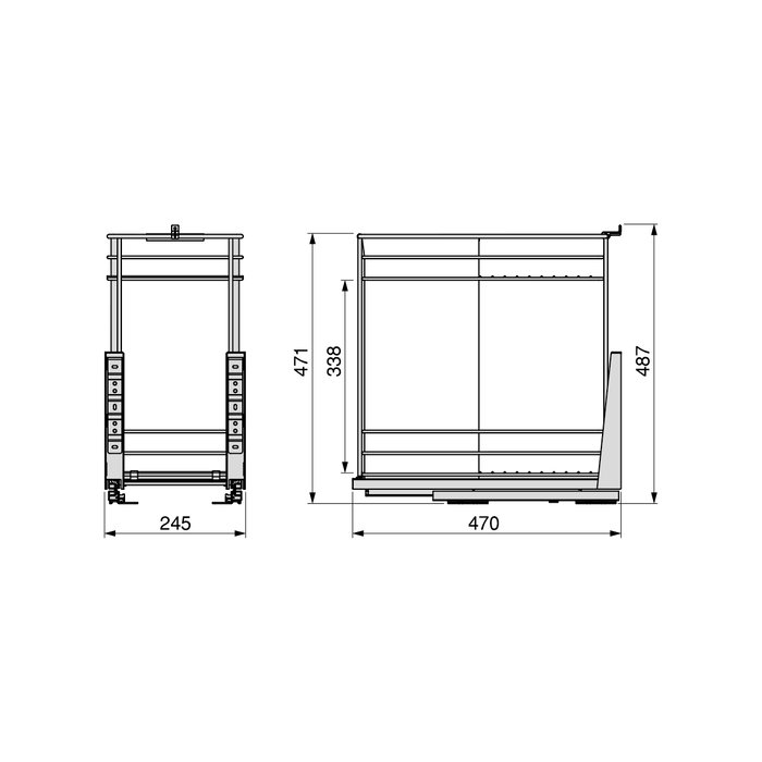 Emuca Chariot coulissant avec paniers et chariot à pain Supra avec fermeture à amortie, module 300, Acier, Chromé Emuca Chariot coulissant avec paniers et chariot à pain Supra avec fermeture à amortie, module 300, Acier, Chromé