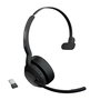 Jabra Evolve2 55 Casque professionnel mono avec réduction de bruit active (ANC), Bluetooth, certifié UC et Microsoft Teams pour visioconférence et musique