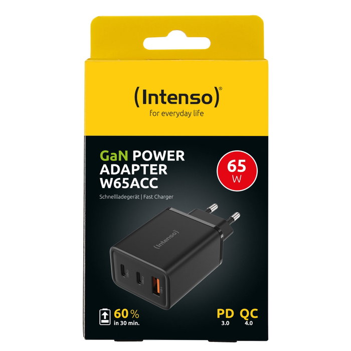 Intenso Cargador pared intenso gan w65acc 1xusb - a
