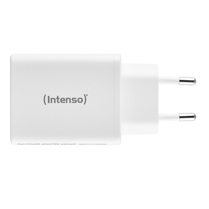 Intenso Chargeur mural GaN W65ACC 1xUSB-A 2xUSB-C blanc