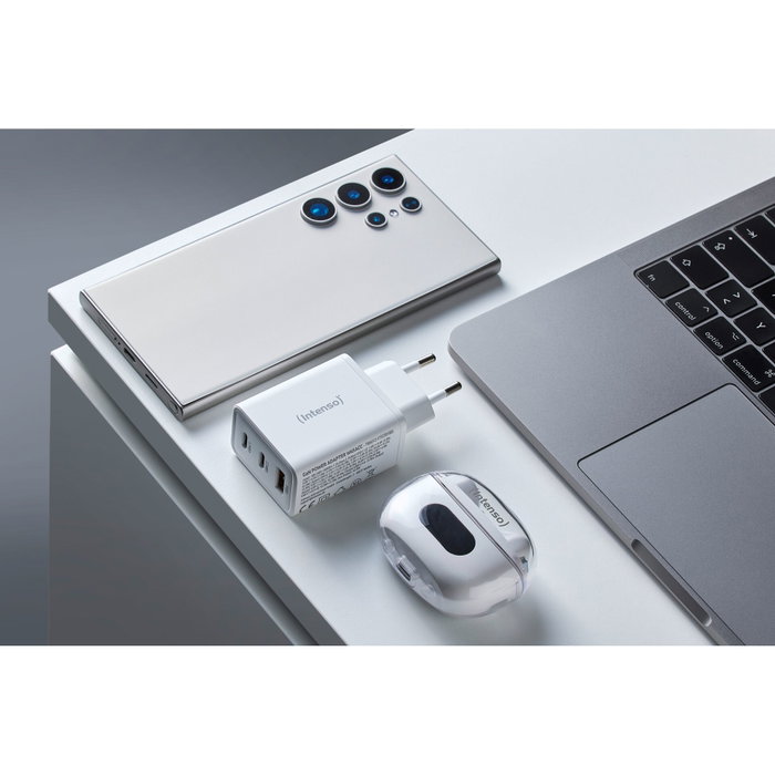 Intenso Chargeur mural GaN W65ACC 1xUSB-A 2xUSB-C blanc