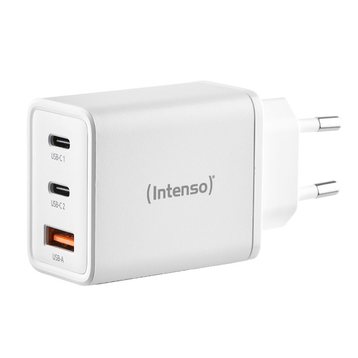 Intenso Chargeur mural GaN W65ACC 1xUSB-A 2xUSB-C blanc