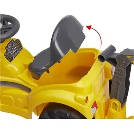 Ecoiffier Porteur Tractopelle Jouet Enfant 12 Mois et Plus - 4 Roues, Pelle Avant/Arrière et Remorque - Modèle Jaune - Réf. 498