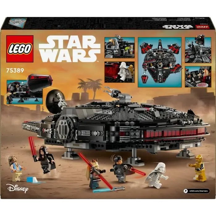 LEGO 75389 Star Wars Le Faucon Noir - Véhicule de Construction à Piles pour Enfants - Jouet Cadeau sur le Thème de la Série Disney+