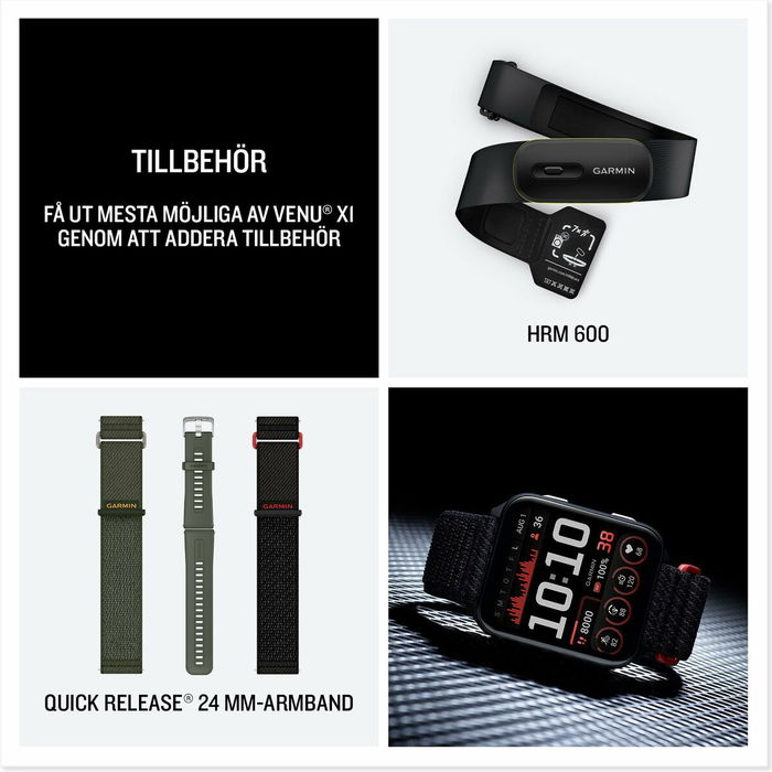 Garmin 010-02980-02 Venu X1 - Montre connectée avec GPS et cardiofréquencemètre au poignet - Noire