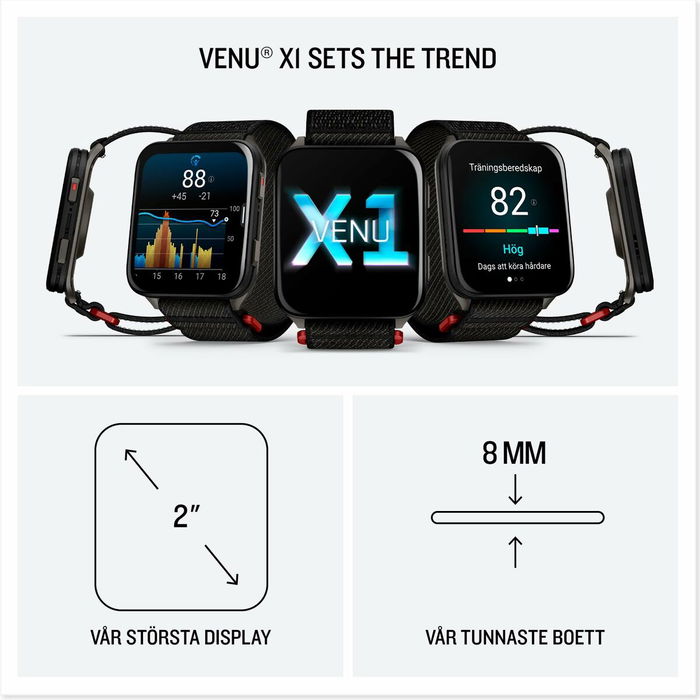 Garmin 010-02980-02 Venu X1 - Montre connectée avec GPS et cardiofréquencemètre au poignet - Noire