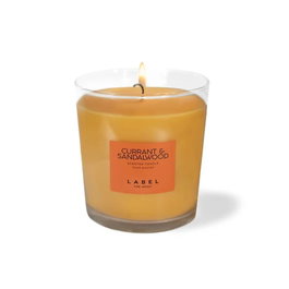 Label Bougie Parfumée Cassis et Santal 220g - Cire Végétale, Parfum Boisées et Florales, Brûle 50h, Décoration Intérieure Orange