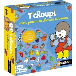 Nathan - Jeu éducatif pour enfants T'choupi Mon premier cherche et trouve - Jeu de société avec planches et jetons